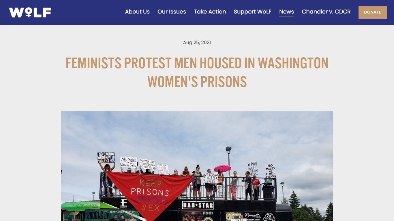 Feminists Protest Men Housed in Washington Women's Prisons